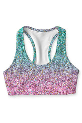 Maldives Stella Pink & Mint Seamless Racerback Sports Bra - Women - Pineapple Clothing